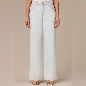 Wit & Wisdom HIGH RISE SAM WIDE LEG JEANS, POWDER BLUE